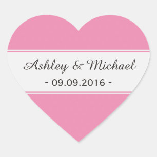 Modern Pink Save the Date Heart Sticker