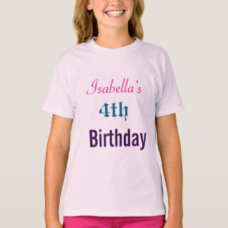 Modern pink Script Custom Birthday Party T-Shirt