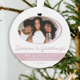 Modern Pink Season`s Voeux Script Photo