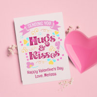 Modern Pink Sending You Hugs and Kisses