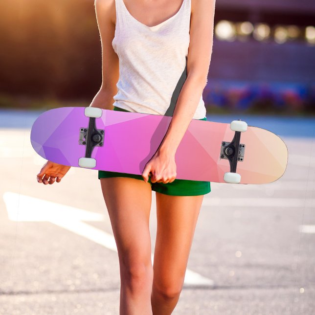 Modern Pink Shade Geometric Pattern  Skateboard (Creator Uploaded)