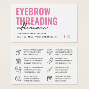 Modern Pink Simple Eyebrow Threading Aftercare 