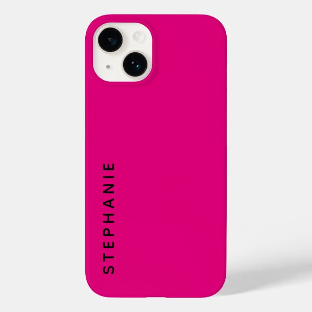 Modern Pink Simple Minimalist Name Case-Mate iPhone Case (Back)