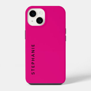 Modern Pink Simple Minimalist Name iPhone 14 Case