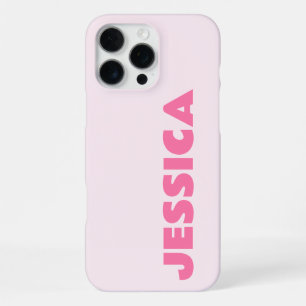 Modern Pink Simple Name Personalized iPhone Case