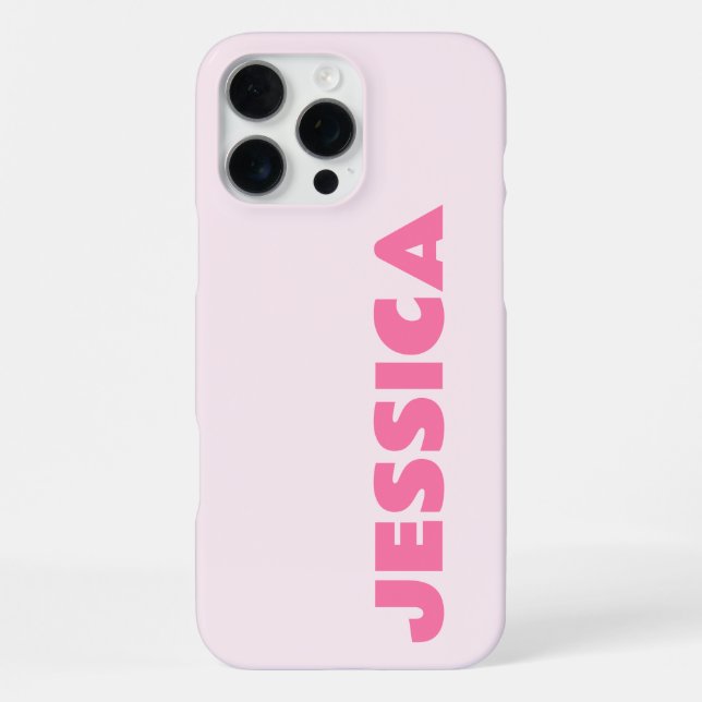 Modern Pink Simple Name Personalized iPhone Case (Back)