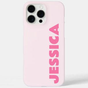 Modern Pink Simple Name Personalized iPhone Case