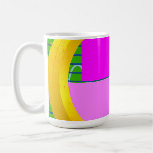 Modern Pink Squares Time Coffee Mug