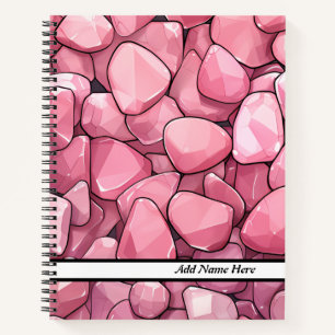 Modern Pink Stones Marbled  Notebook