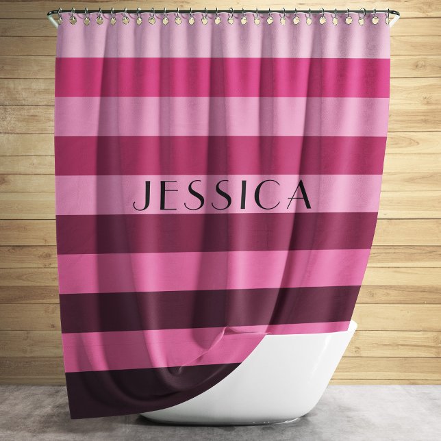 Modern Pink Striped Pattern (Modern Pink Striped Pattern Shower Curtain)