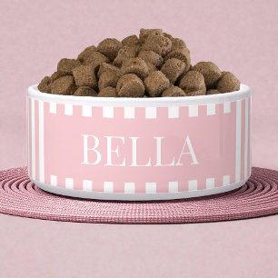 Modern Pink Stripes Pattern Personalized Dog Pet