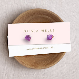 Modern Pink Stud Earring Display Mini Business Card