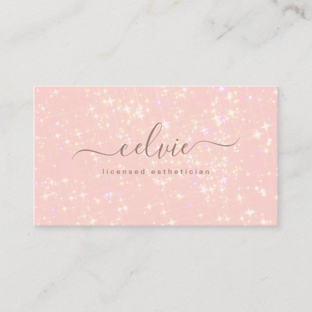 Modern Pink Subtle Glitter Bokeh | Business Card (Front)