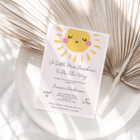 Modern Pink Sun Little Miss Sunshine Baby Shower