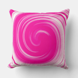 Modern Pink Swirl Abstract Art Throw Pillow