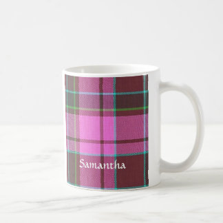 Modern pink tartan personalized coffee mug