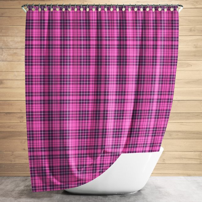 Modern Pink Tartan Plaid Pattern (Modern Pink Tartan Plaid Pattern Shower Curtain)