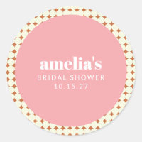 Modern Pink Terracotta Dots Bridal Shower Custom