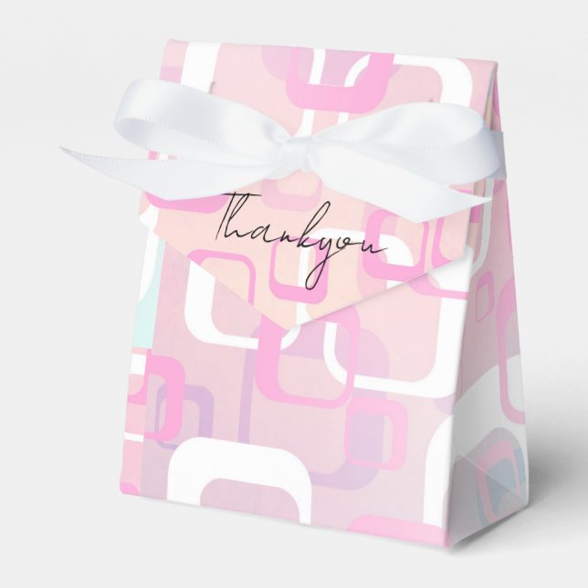 Modern Pink Thank You Favour Box (Front Side)