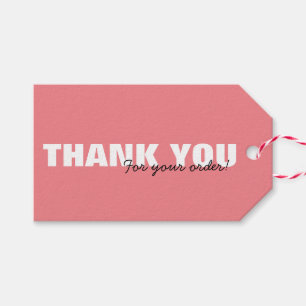 Modern Pink Thank You for Your Order Hanging Gift Tags