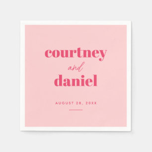 Modern Pink Trendy Mix Match Wedding Napkin