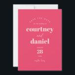 Modern Pink Trendy Photo Save the Date<br><div class="desc">Modern Pink Trendy Photo Save the Date features modern type pairings in bold, modern colours, along with a full photo on the back.</div>