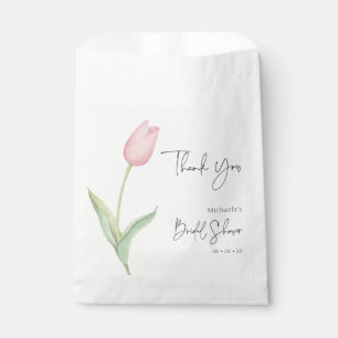 Modern Pink Tulip Solo Bridal Shower Favour Bag