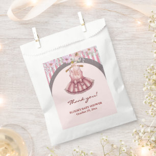 Modern Pink Tutu Ballerina Ballet Girl Baby Shower Favour Bag