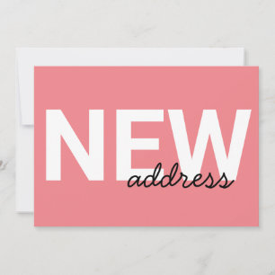 Modern Pink Typography Moving Announcement