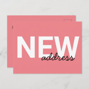 Modern Pink Typography Moving Announcement Postcard