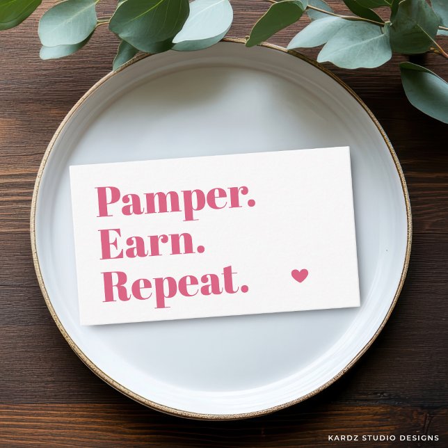 Modern Pink Typography Professional Loyalty Card (Customize loyalty card with contact info and promotion on the back. )
