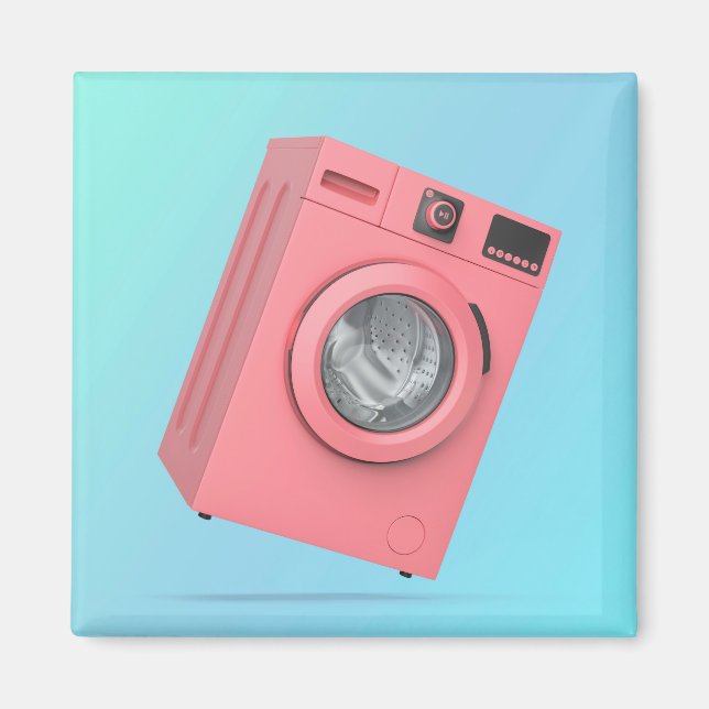 Modern pink washing machine magnet (Front)