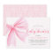 Modern Pink Watercolor Bow Ribbon Girl Baby Shower