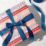 Modern Pink Watercolor Candy Cane Stripe Plaid Wrapping Paper<br><div class="desc">Modern watercolor stripe plaid pattern wrapping paper. Design features our multicoloured blush pink,  red,  blue and faux gold swirls with watercolor plaid stripes design on a light pink background.</div>