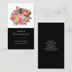Modern Pink Watercolor Makeup Artist Girly Chic Business Card