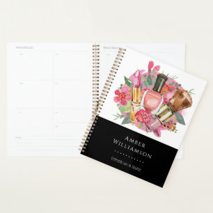 Modern Pink Watercolor Makeup Artist Girly Chic Planner