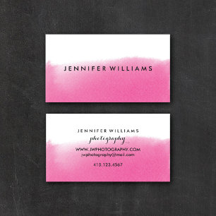 Modern Pink Watercolor Wash Business Cards