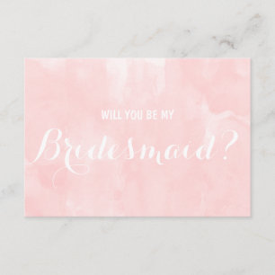 Modern pink watercolor Will you be my Bridesmaid Invitation