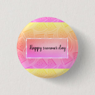 Modern Pink Watermelon, Summer 1 Inch Round Button