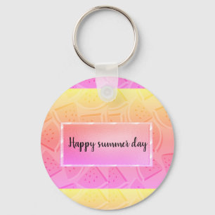 Modern Pink Watermelon, Summer Keychain