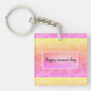 Modern Pink Watermelon, Summer  Keychain