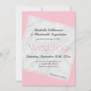 Modern Pink Wedding Invitation