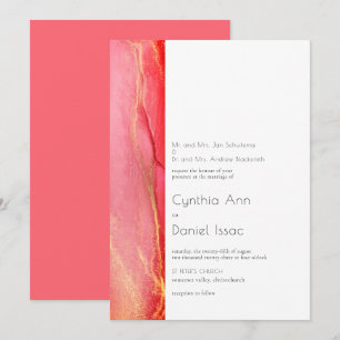 Modern Pink Wedding Invitation