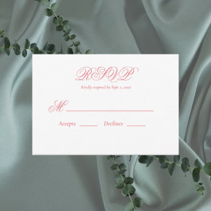 Modern Pink Wedding RSVP Card
