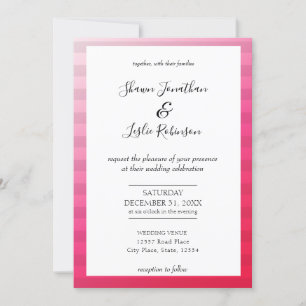 Modern Pink Wedding Typography Invitation V4