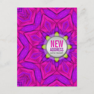 Modern Pink We've Moved New Address Postcard