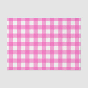 Modern Pink White Buffalo Checks Tissue Paper