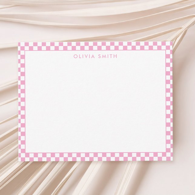 Modern Pink White Chequered Card (Creator Uploaded)