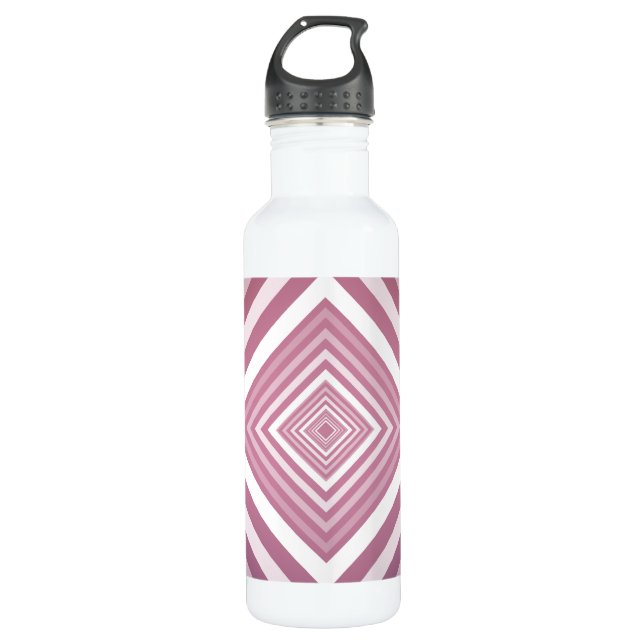 Modern Pink & White Gradation Squares 710 Ml Water Bottle (Front)