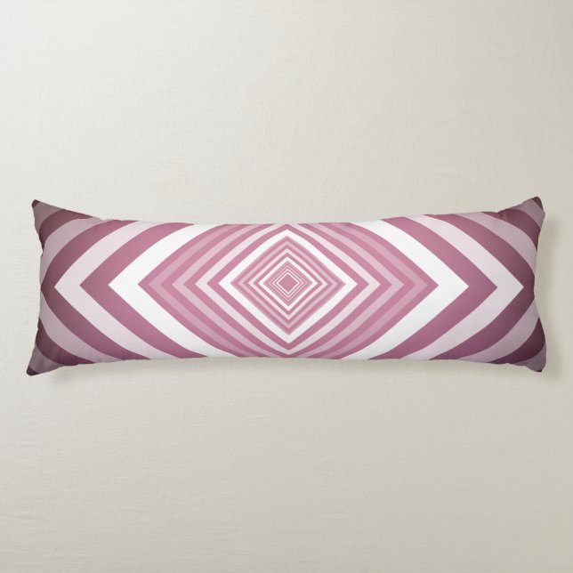 Modern Pink & White Gradation Squares Body Pillow (Front)